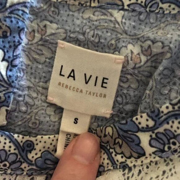La Vie Rebecca Taylor Woodblock Lily Lace Top size S - Picture 8 of 10
